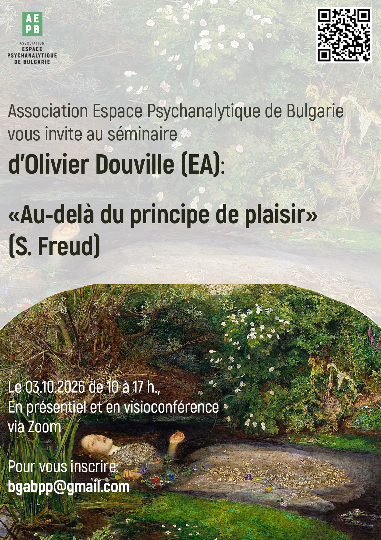Séminaire d’Olivier Douville (EA): «Au-delà du principe de plaisir» (S. Freud)
